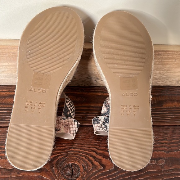 NWOT ALDO Snake Print Espadrille Sandals Size 7.5 - Picture 5 of 7
